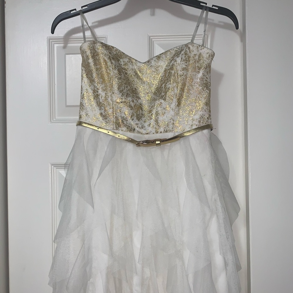 White and Gold Homecoming Dress